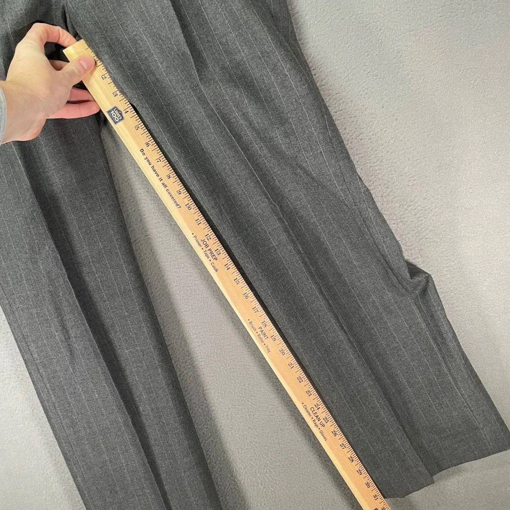Mens Dress Pants 36x32 Gray Pinstripe‎ Pleated Wool Blend Cuffed Vintage 80s 90s